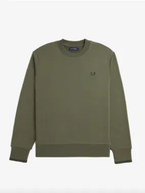 Fred Perry Crew Neck Sweatshirt/Laurel Wreath Green - New AW24