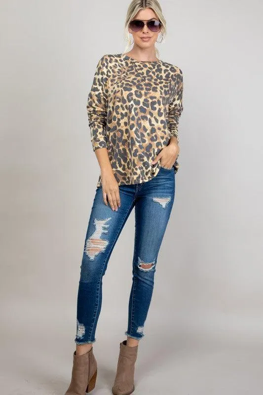 French Terry Cheetah Sweatshirt