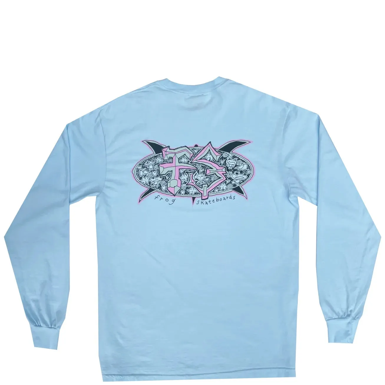 Frog Surf Turtle Long Sleeve T Shirt Water Blue