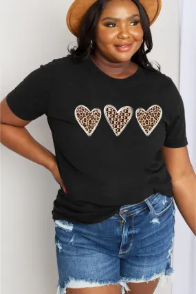 Full Size Heart Graphic Cotton Tee