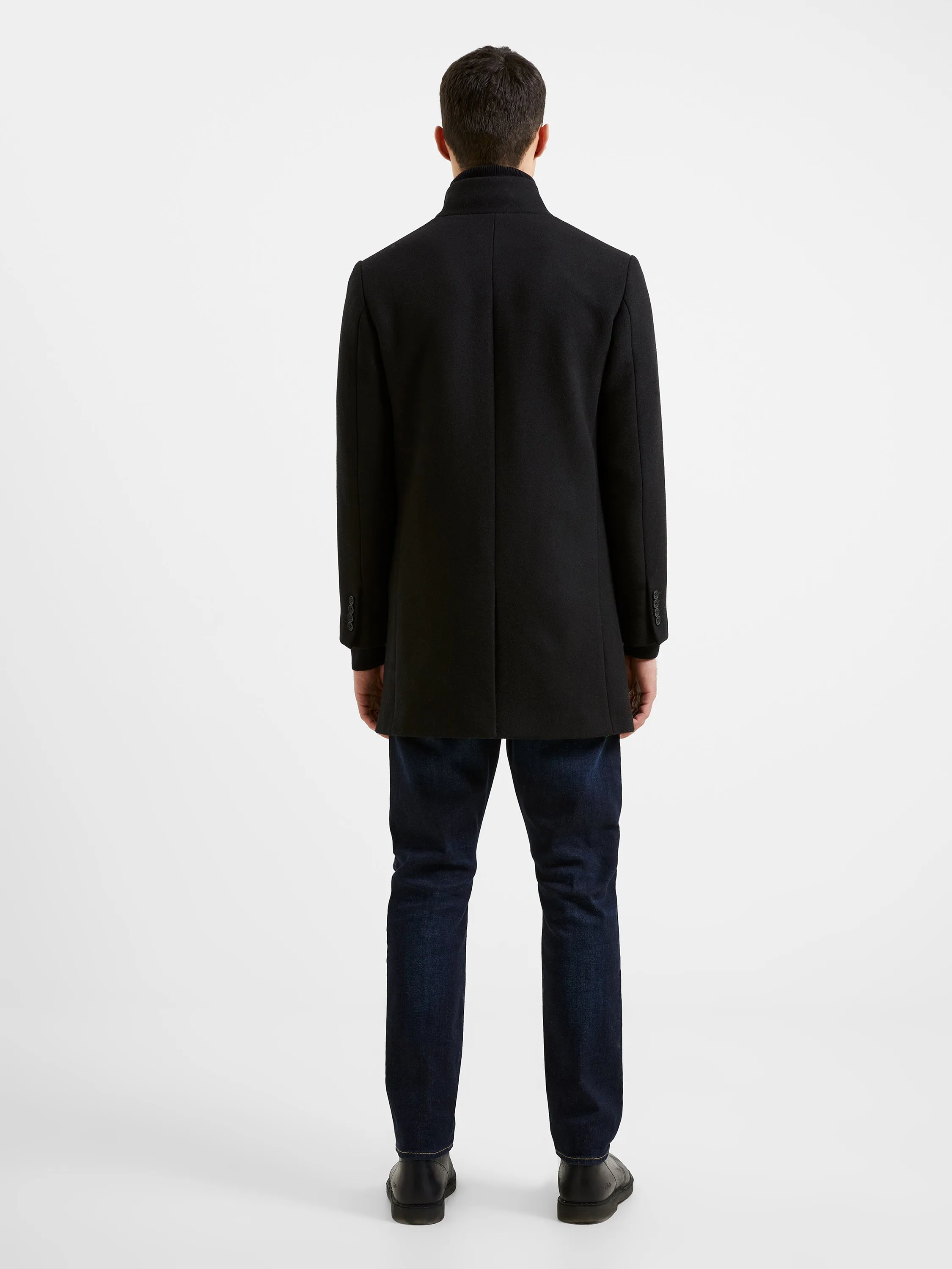 Funnel Neck Mid Length Coat