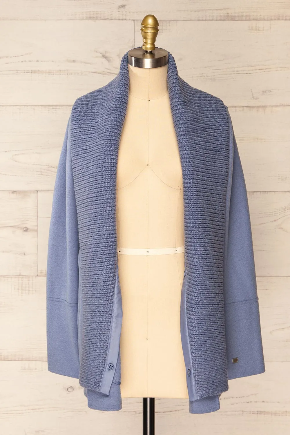 Gabby Blue | Mid-Length Wool Coat w/ Belt