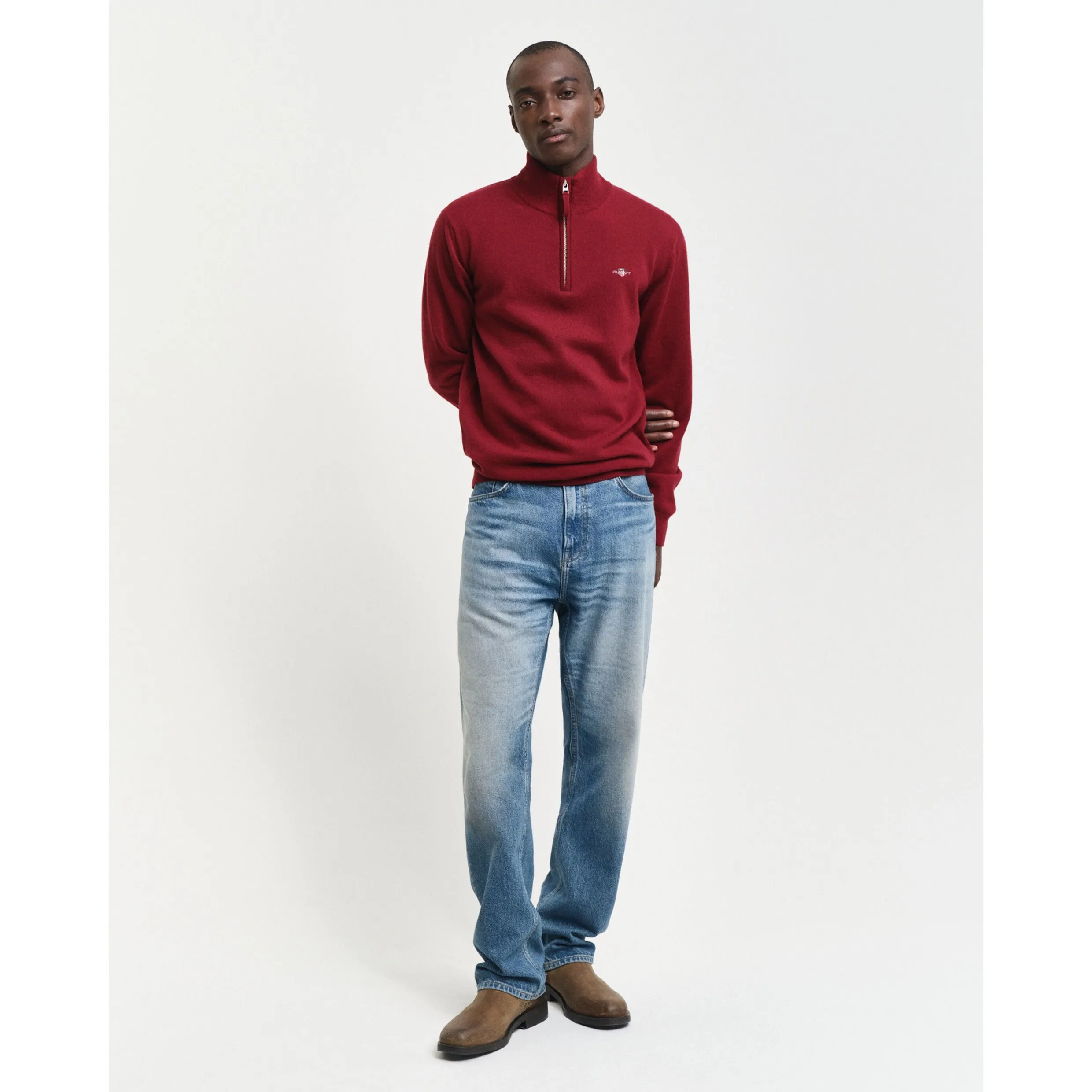 GANT Superfine Lambswool Half-Zip Sweater Plumped Red 87213