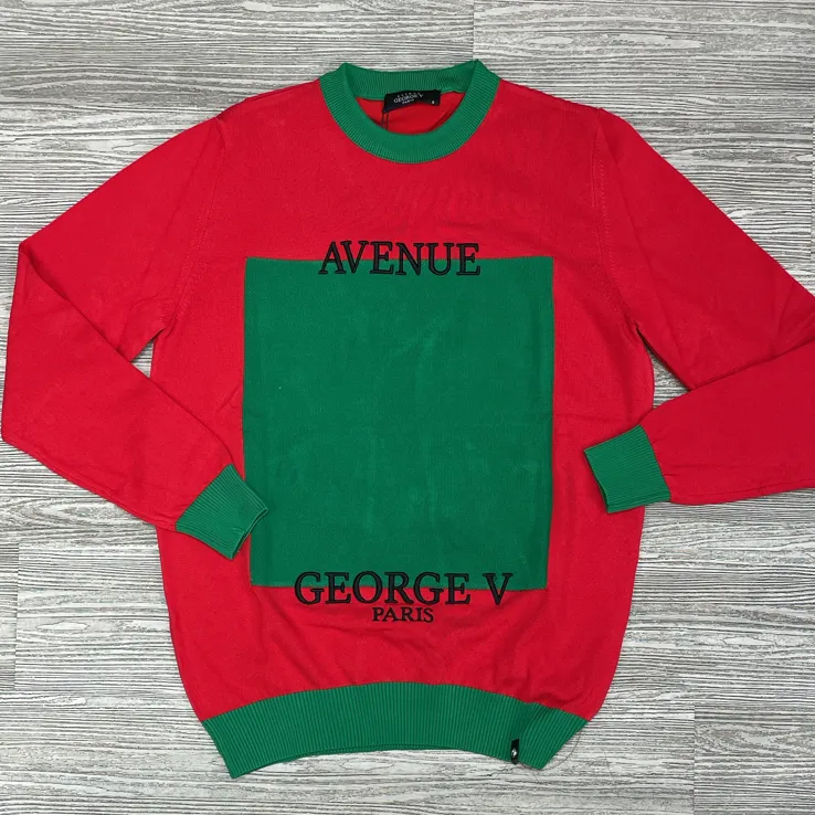 George V- colorblock sweater(red/green)