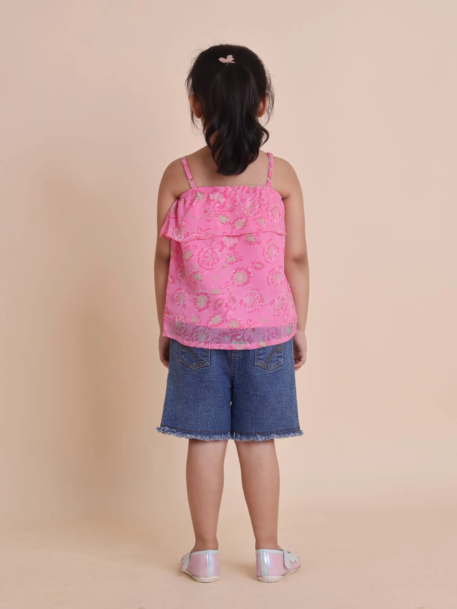 Girls Pink Floral Top