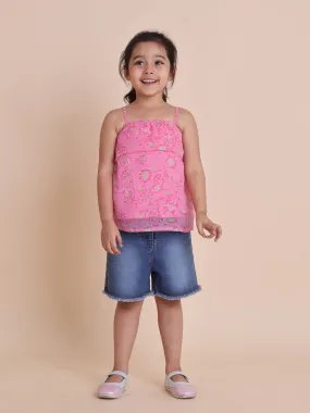 Girls Pink Floral Top