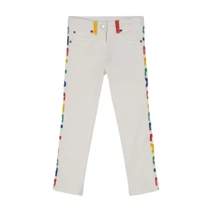 Girls White Organic Cotton Jeans