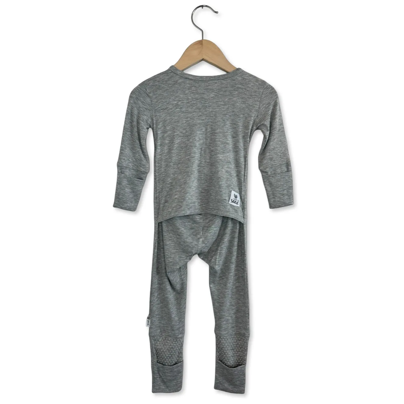 Glacier Grey Mini Ribbed Kid's Day to Night Romper