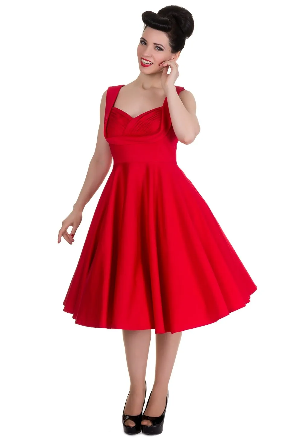 Grace Vintage Style Jive Dress in All Red