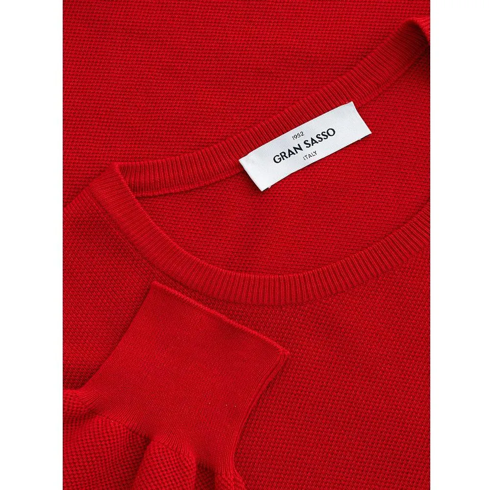 Gran Sasso Red Cotton Sweater