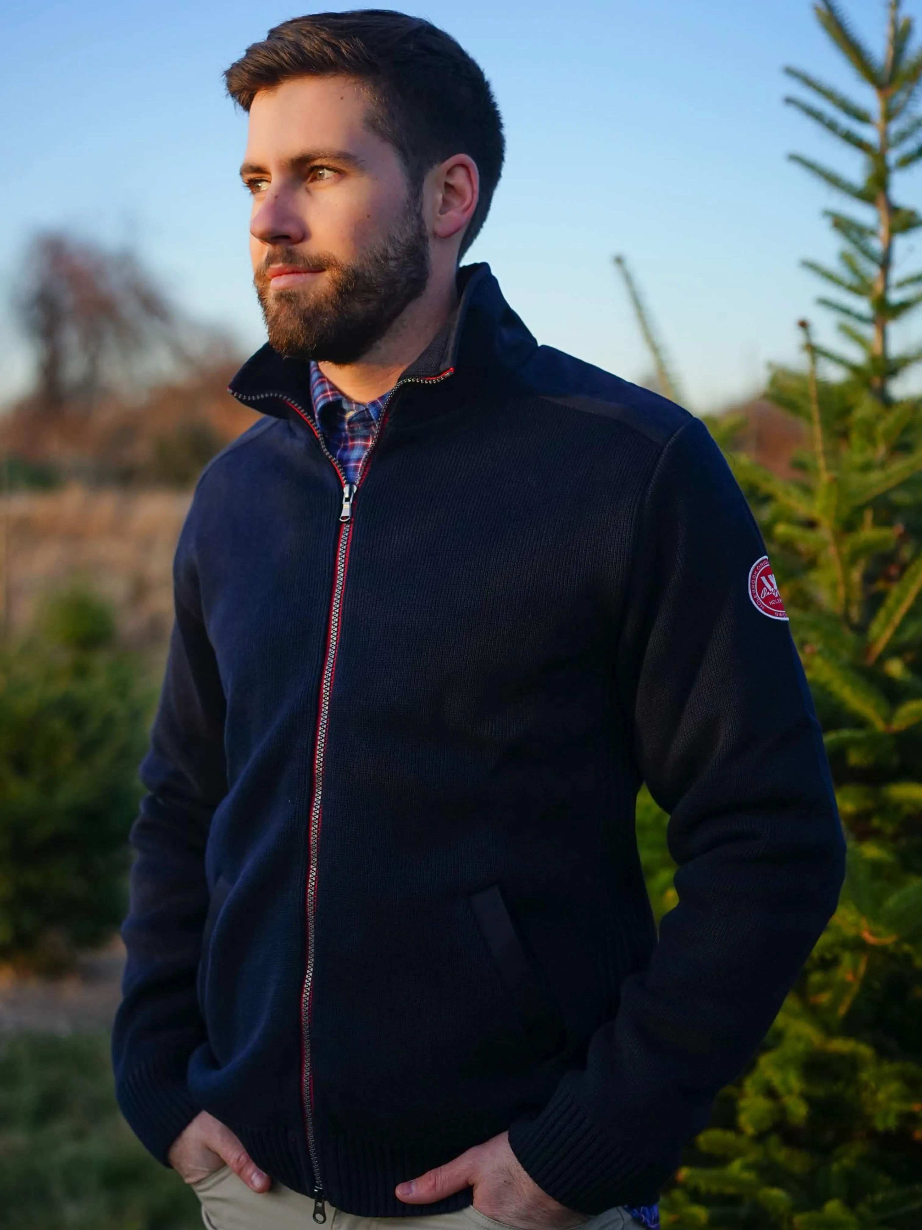 Gregor Wool Full Zip -Navy