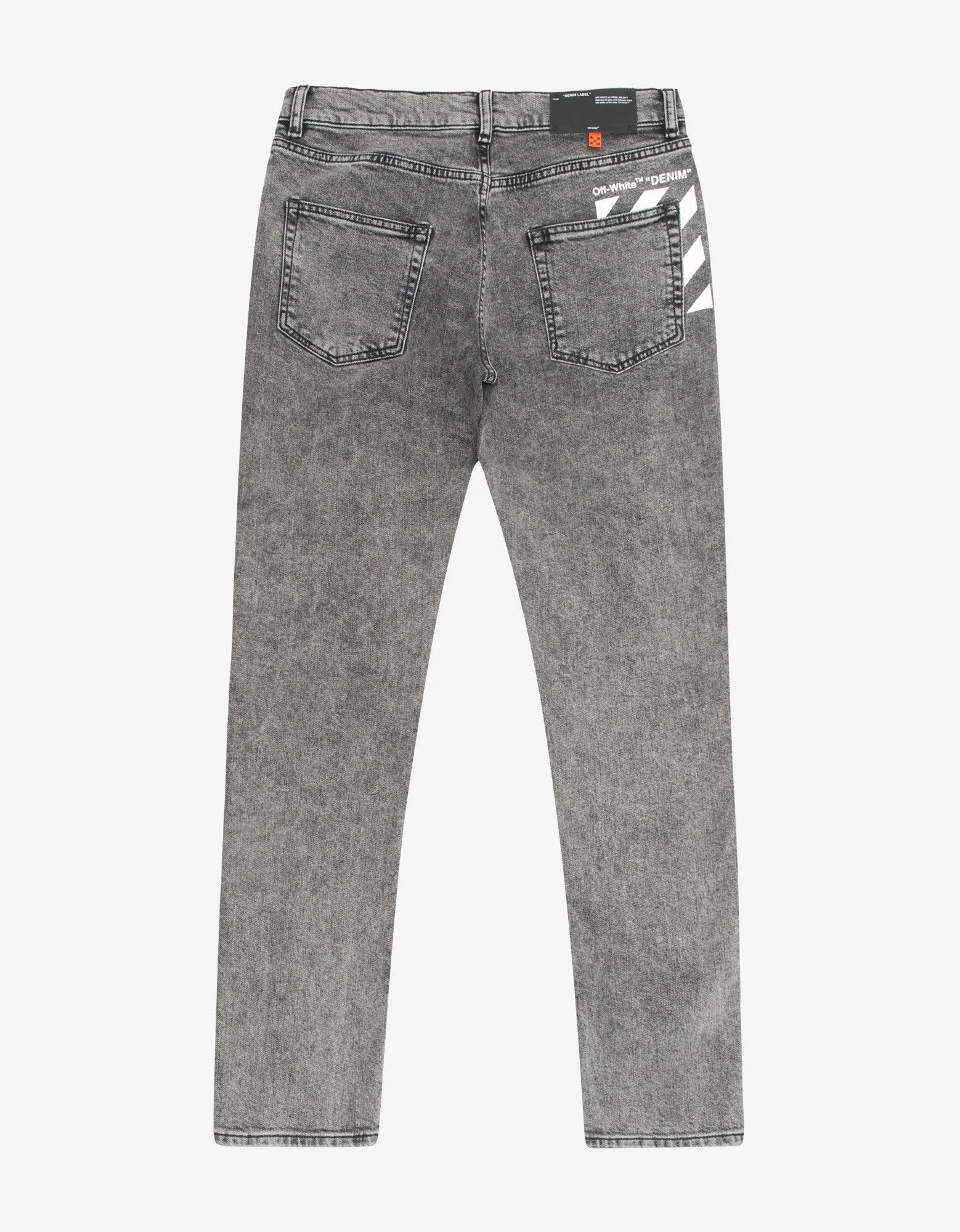 Grey Diagonals Print Skinny Jeans -