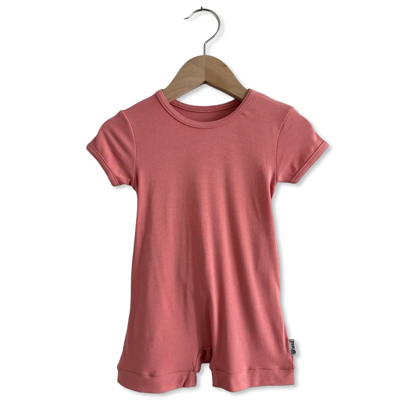 Guava Mini Ribbed Kid's Shorty Romper