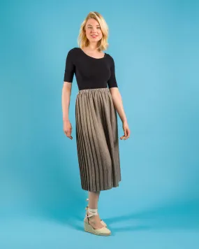 Gunmetal Side Pleat Madison Skirt