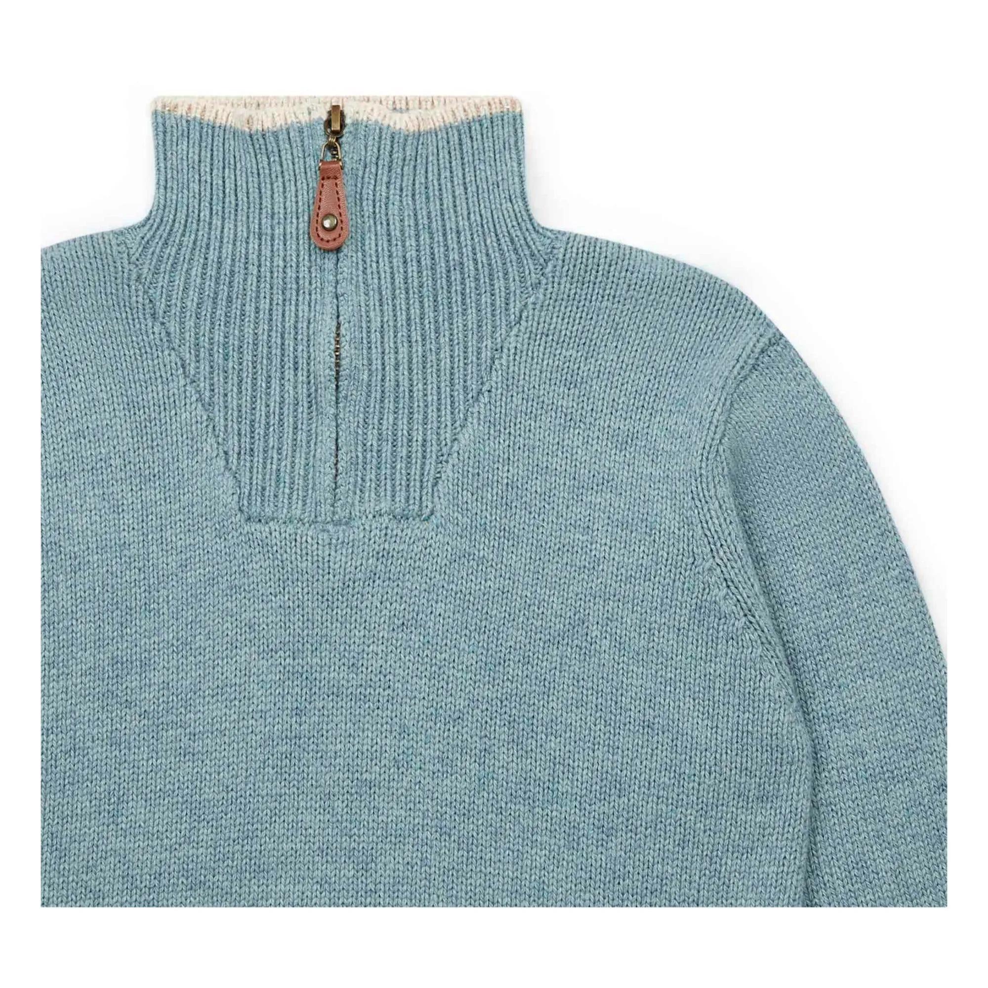 Half Zip Sweater in Light Blue