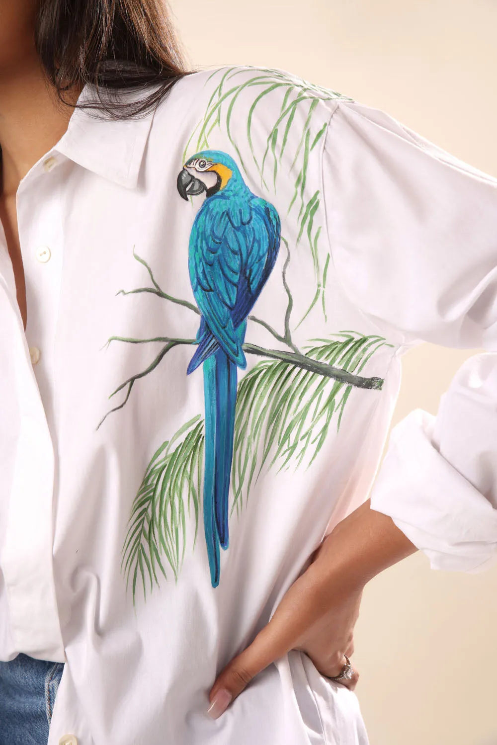 Hand Painted Macaw Shirt