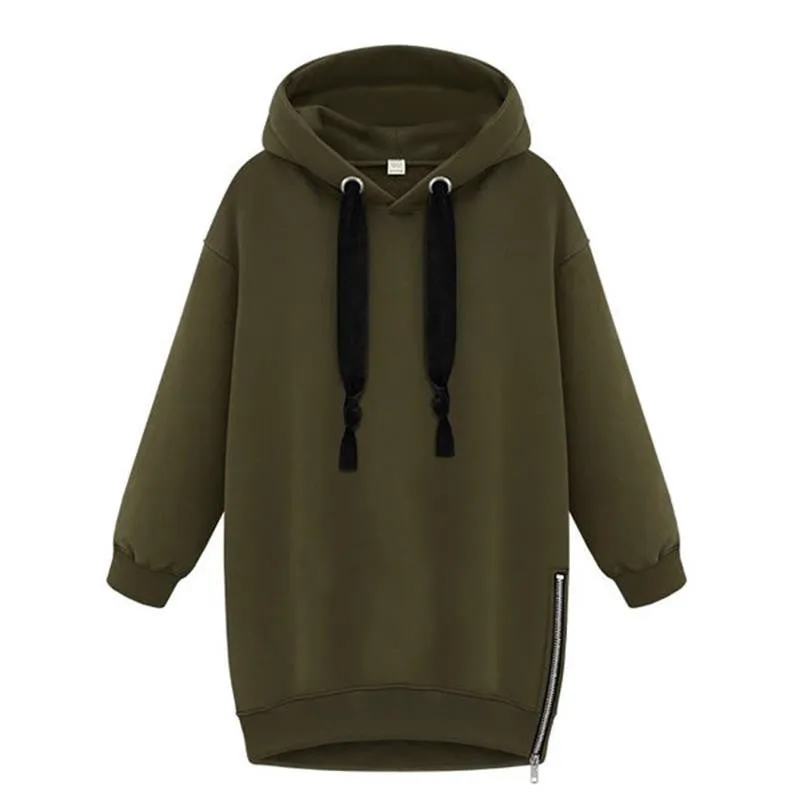 High Quality New Autumn Women Lady Cotton Loose Hooded Jacket Thicken Velvet Long sleeve Sweatshirt Korean Style Hoodies 500g/pc