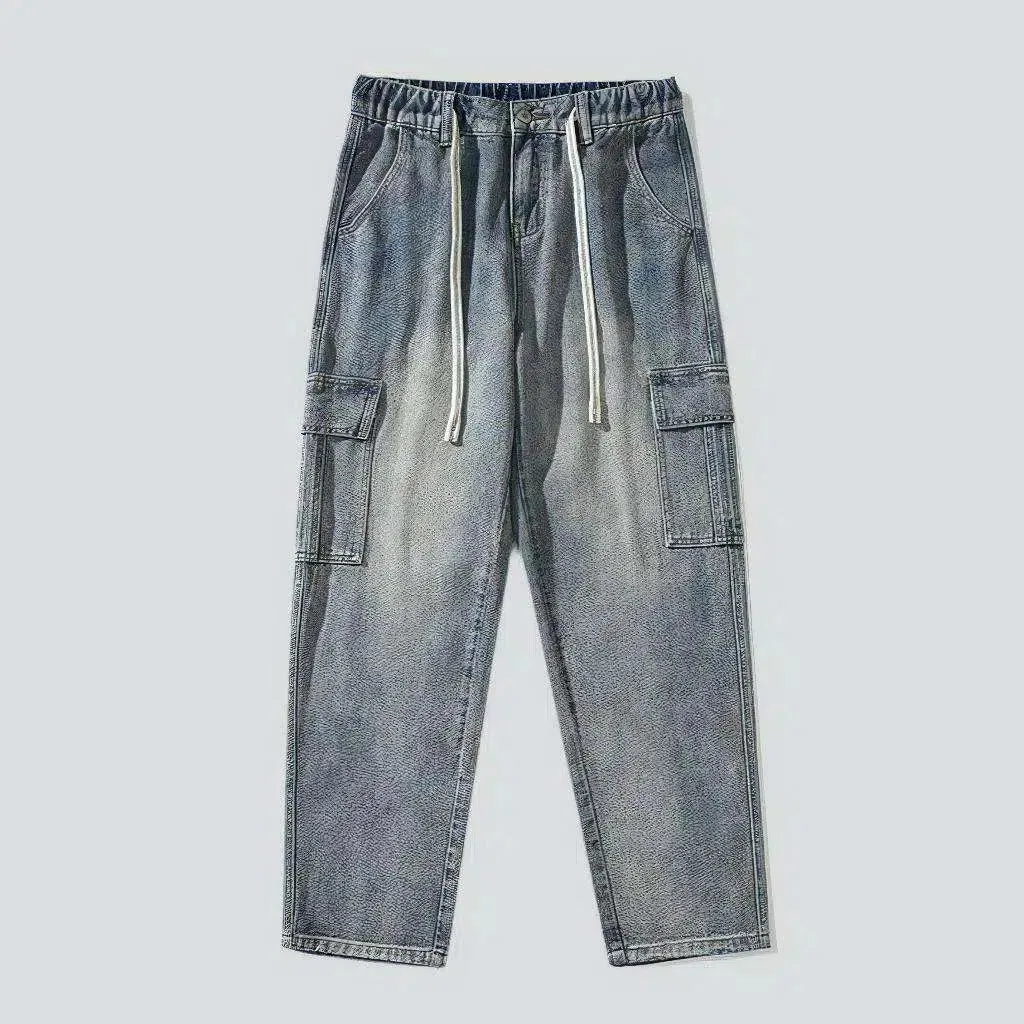 High-waist baggy jeans
 for men