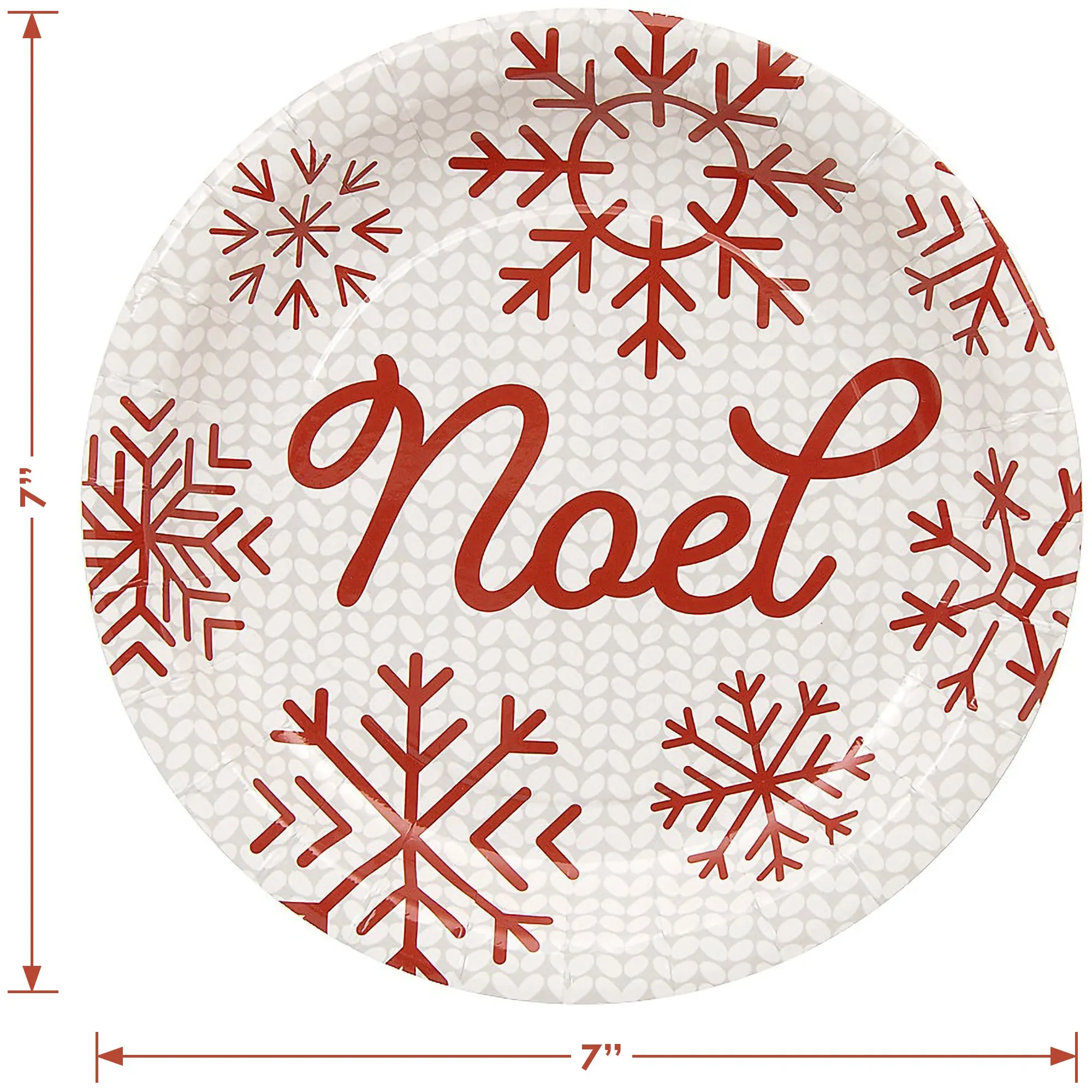 HOME & HOOPLA Christmas Holiday Sweater Pattern Noel Paper Dessert Plates and Beverage Napkins