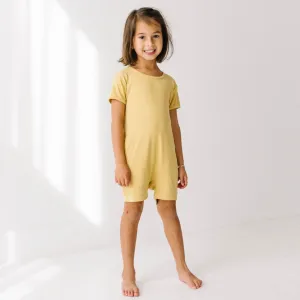 Honeycomb Mini Ribbed Kid Shorty Romper