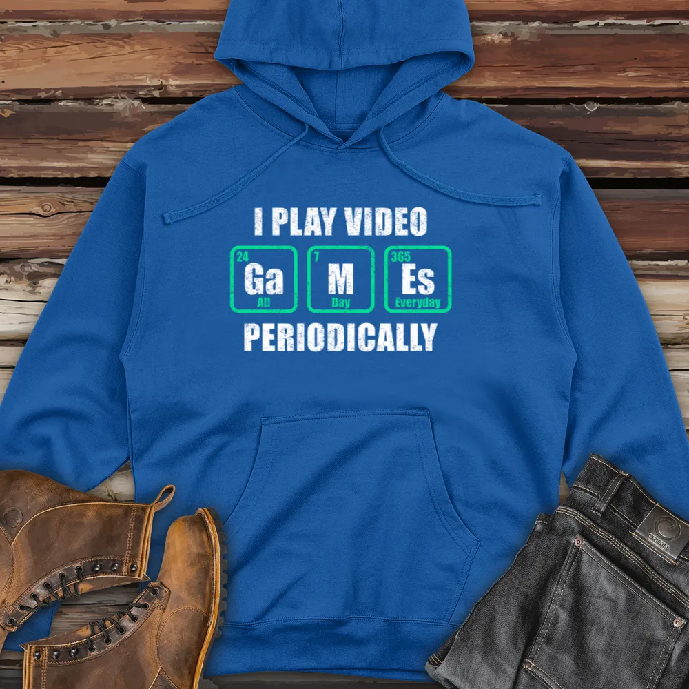 I Play Video Games Periodically Midweight Hooded Sweatshirt