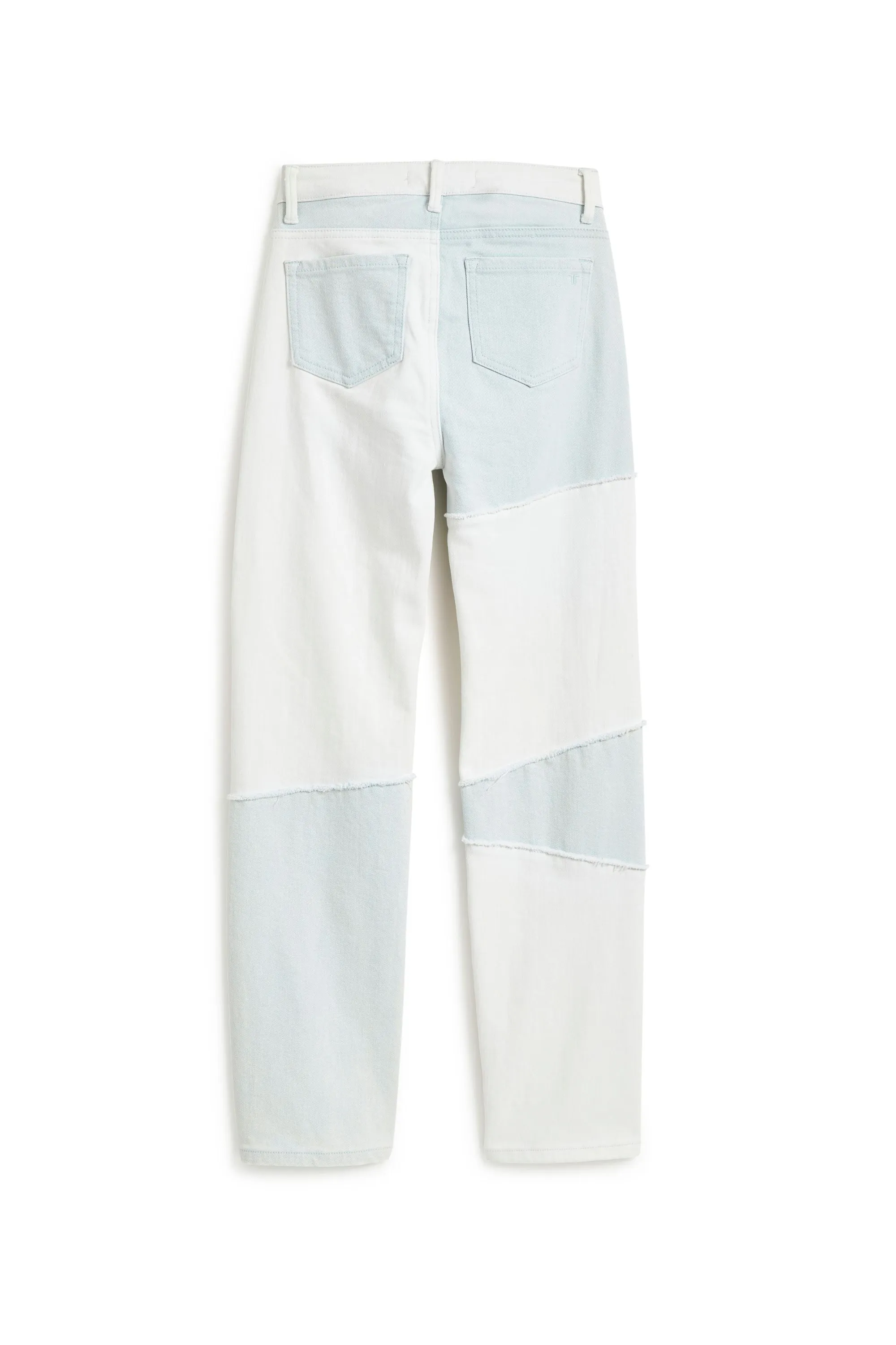 Indigo White Patch Work Slim Straight