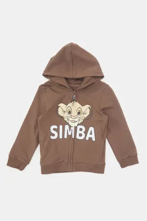 Infant Boys Brown Lion King Hooded Sweatshirt