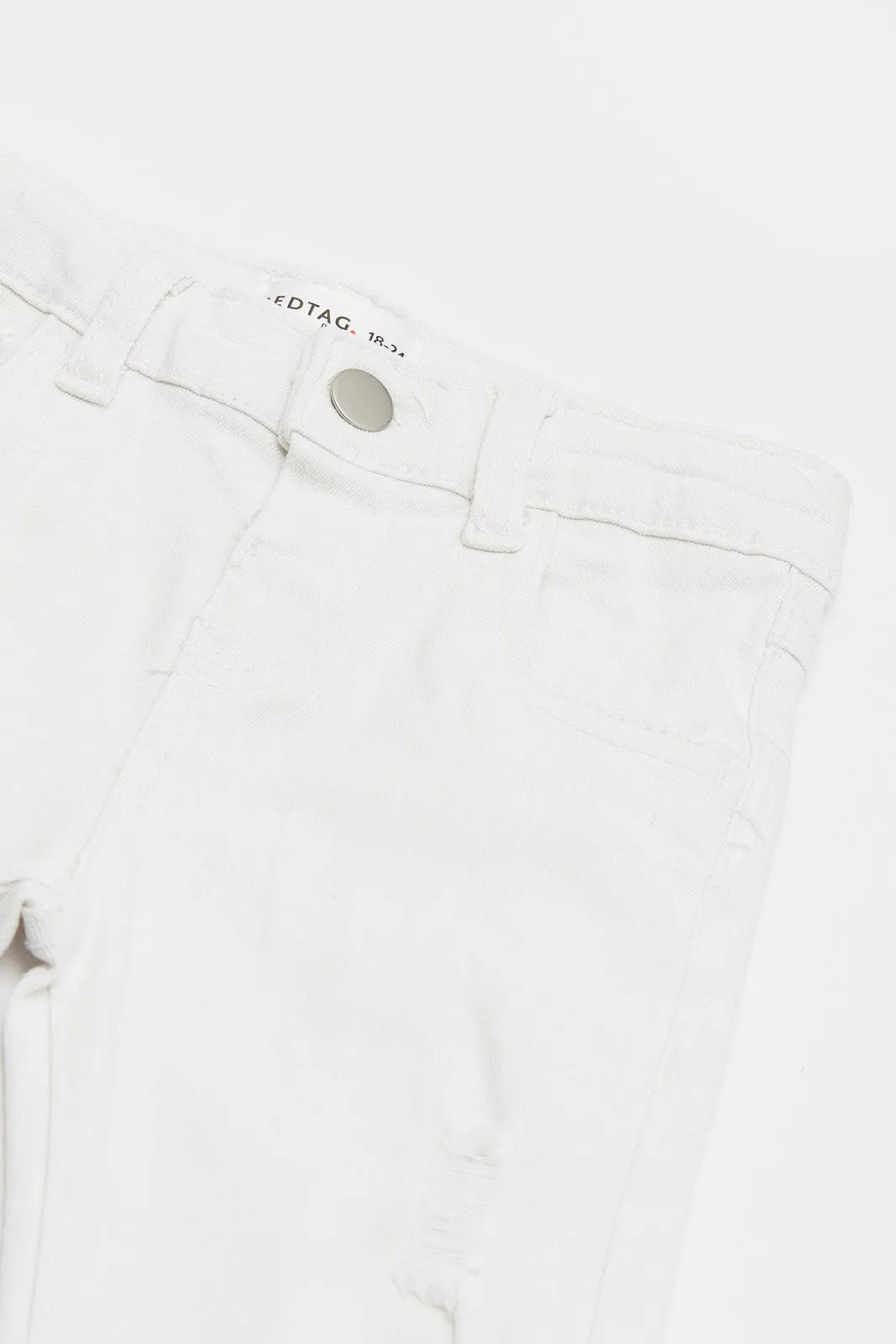 Infant Boys White Denim Pants