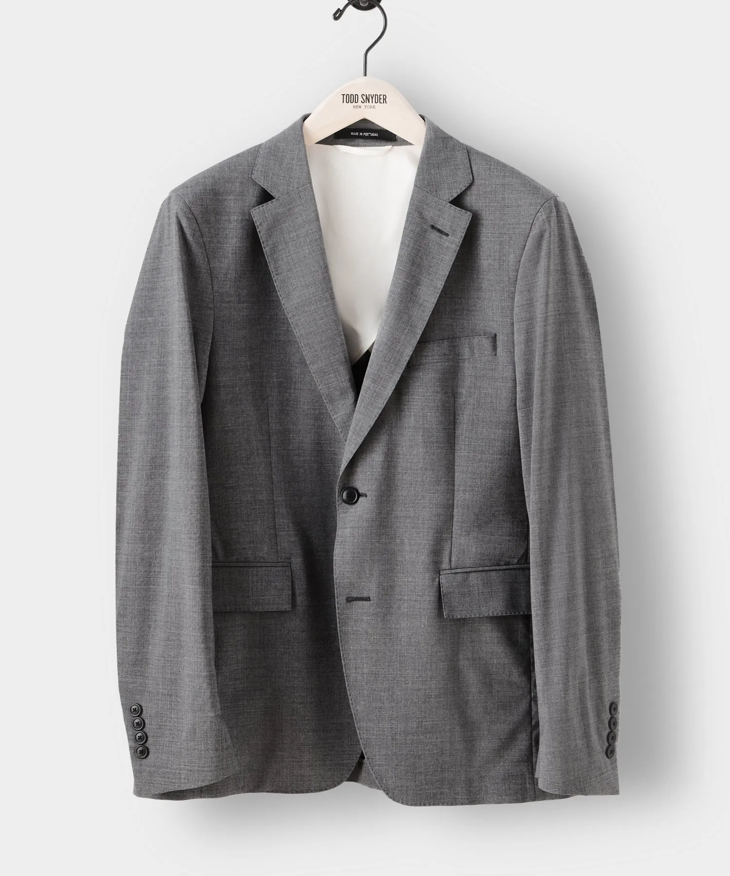 Italian Tropical Wool Sutton Suit Jacket in Charcoal