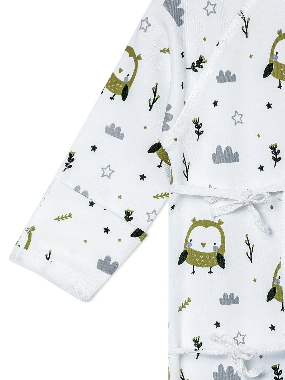 Jabla Style Infant Romper Combo of 3-Play with Penguin-Sleepless Owl-Cute like a Chicken