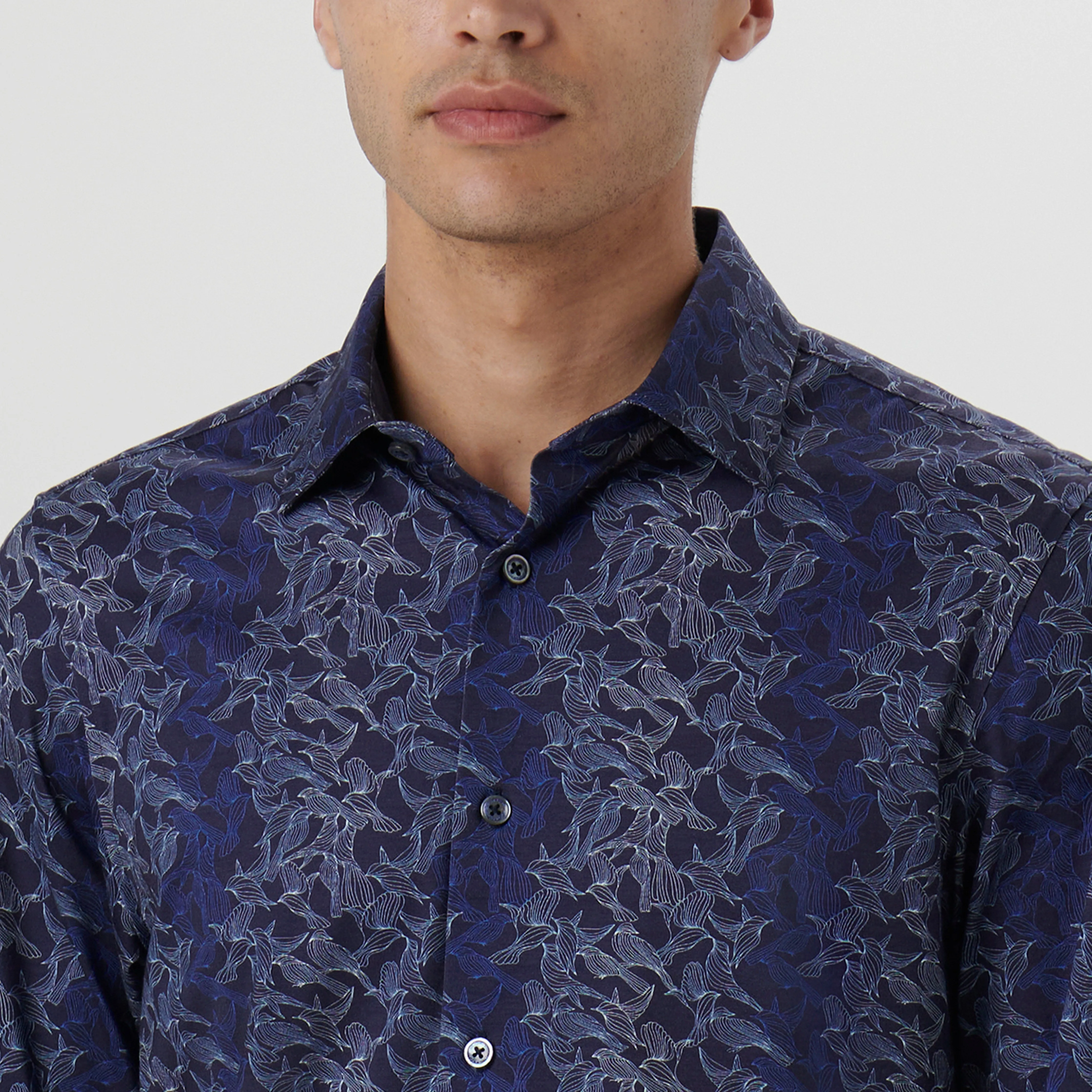 James Abstract Bird Print OoohCotton Shirt