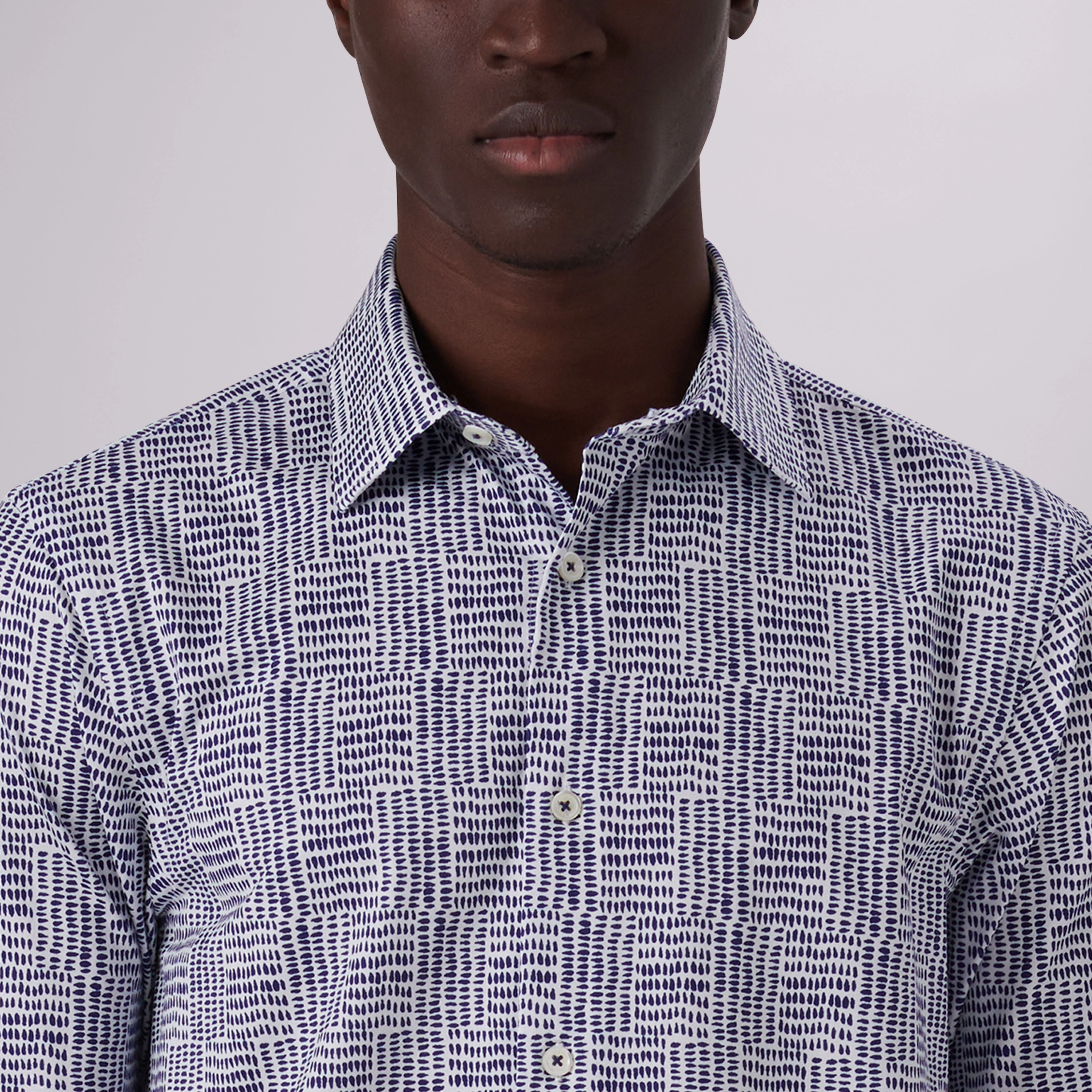 James Abstract Check Print OoohCotton Shirt