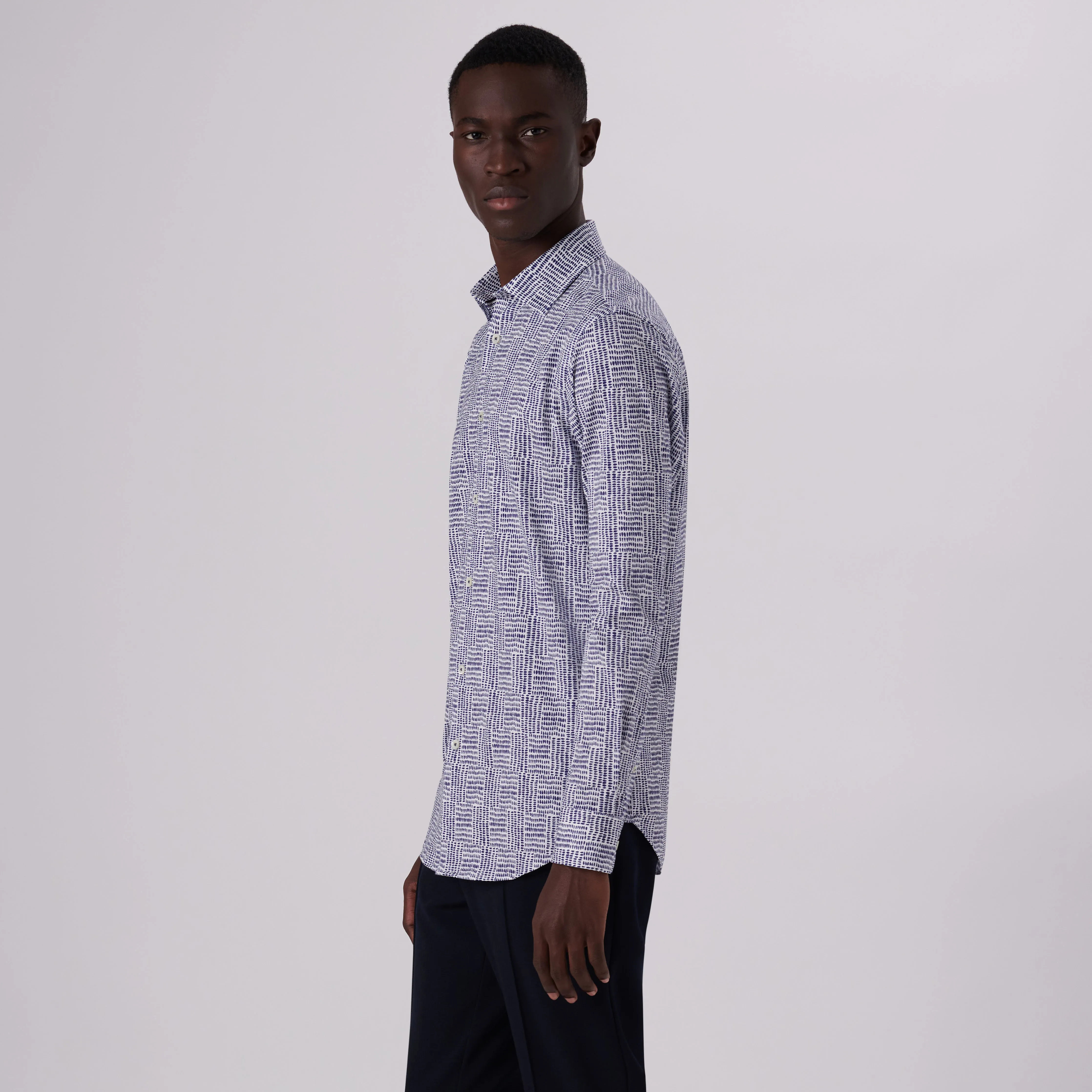 James Abstract Check Print OoohCotton Shirt