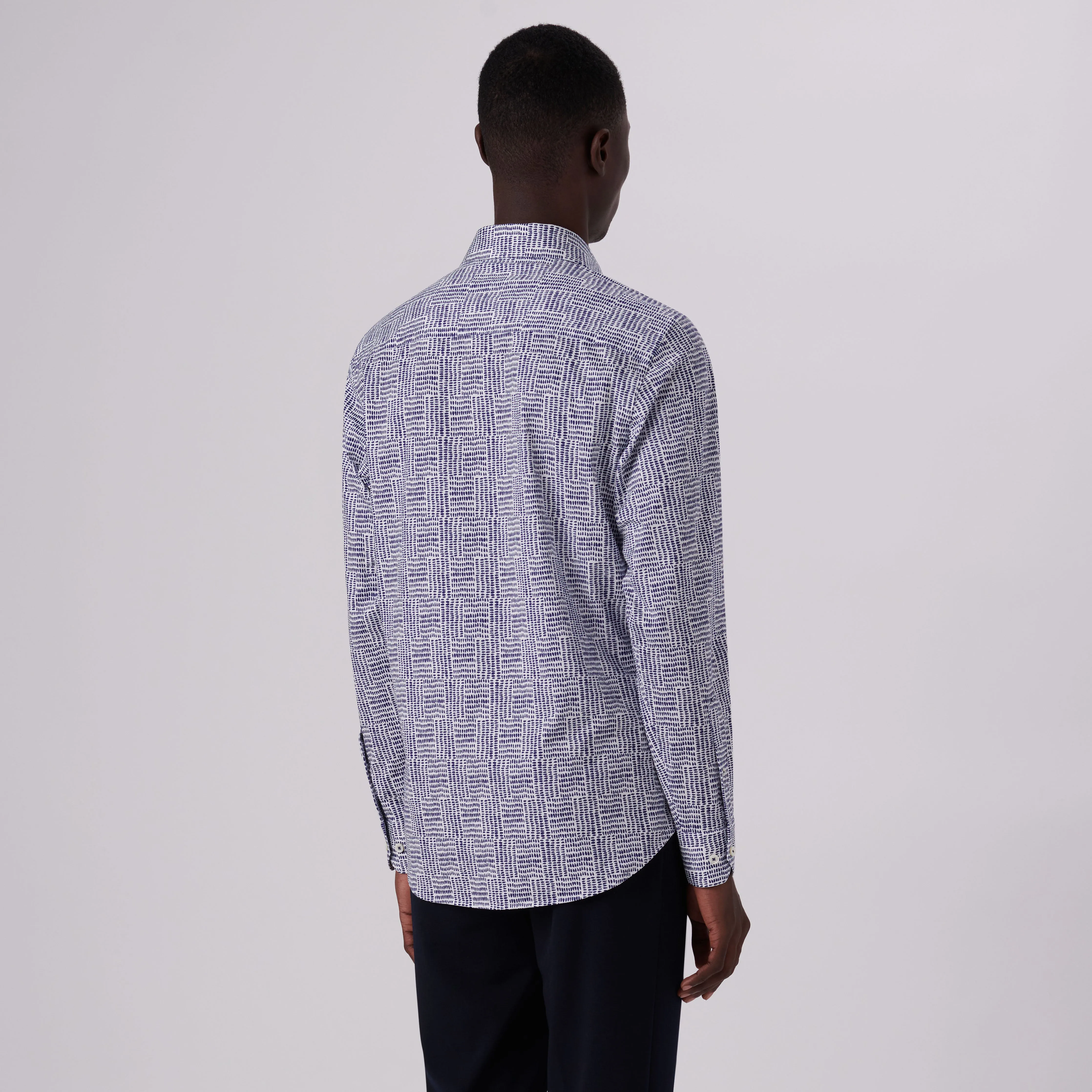 James Abstract Check Print OoohCotton Shirt