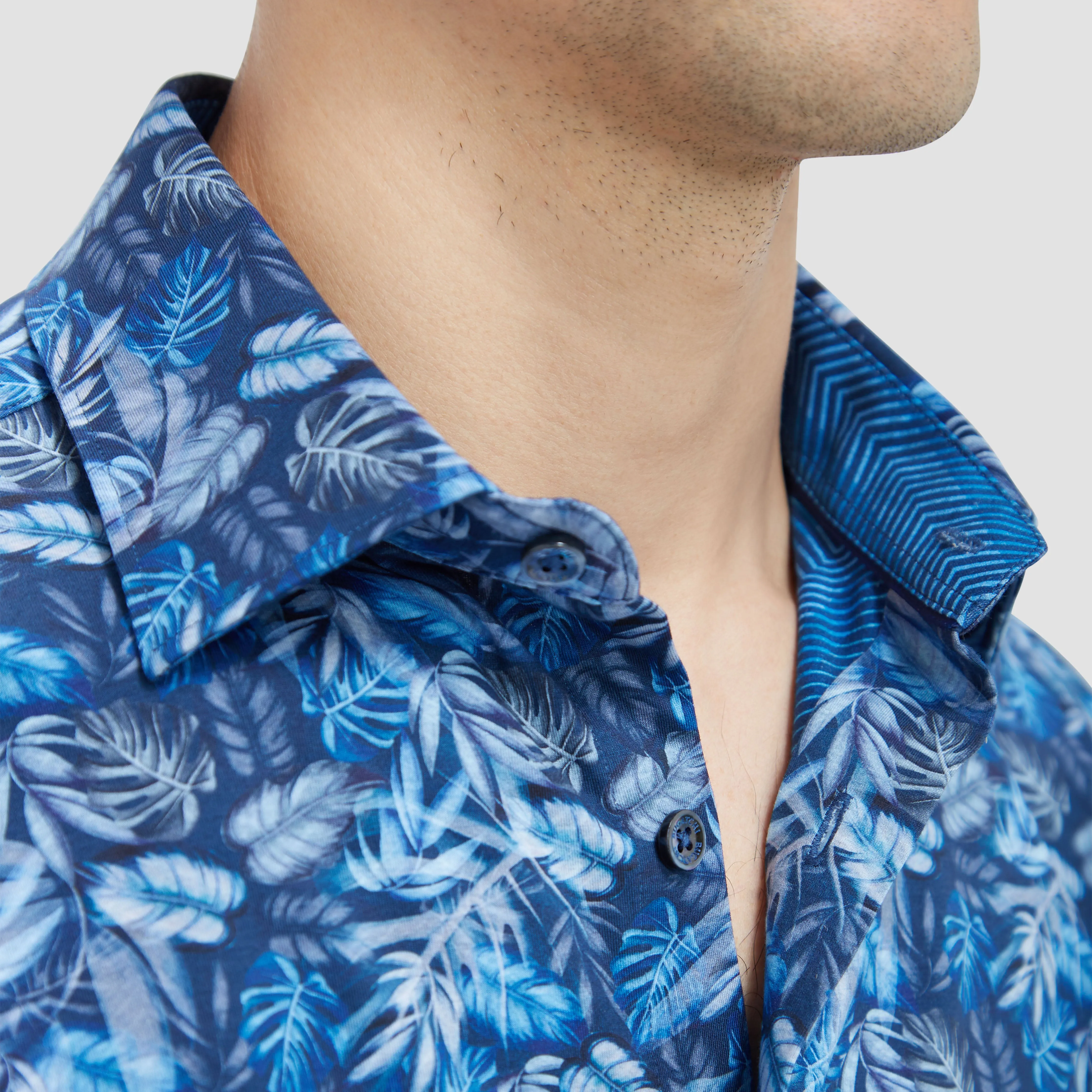 Jimmy Double Sided Leaf Print/Chevron OoohCotton Shirt