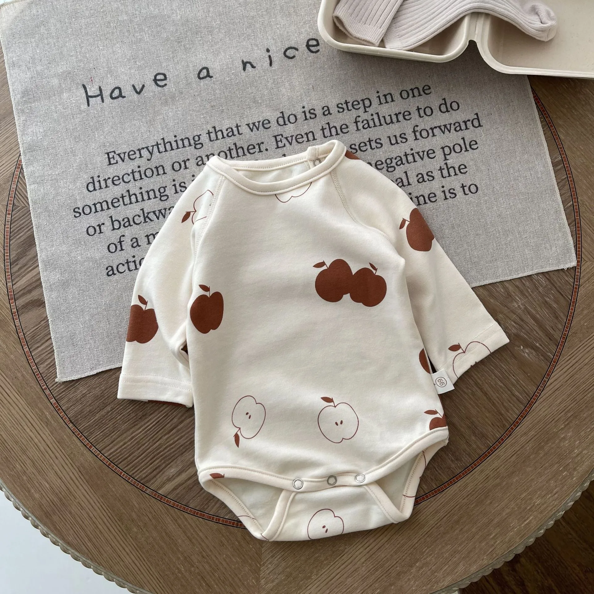 Just Apples Long-sleeve Cotton Onesie