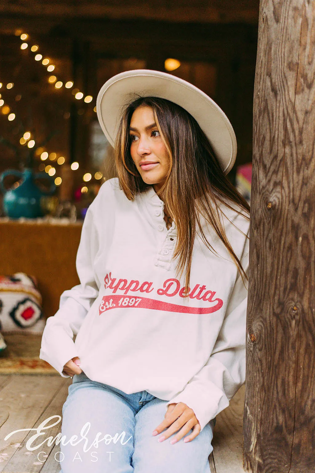 Kappa Delta Retro Long Sleeve Henley