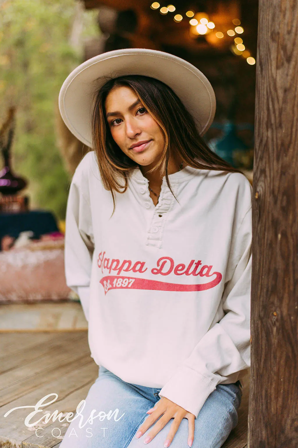 Kappa Delta Retro Long Sleeve Henley