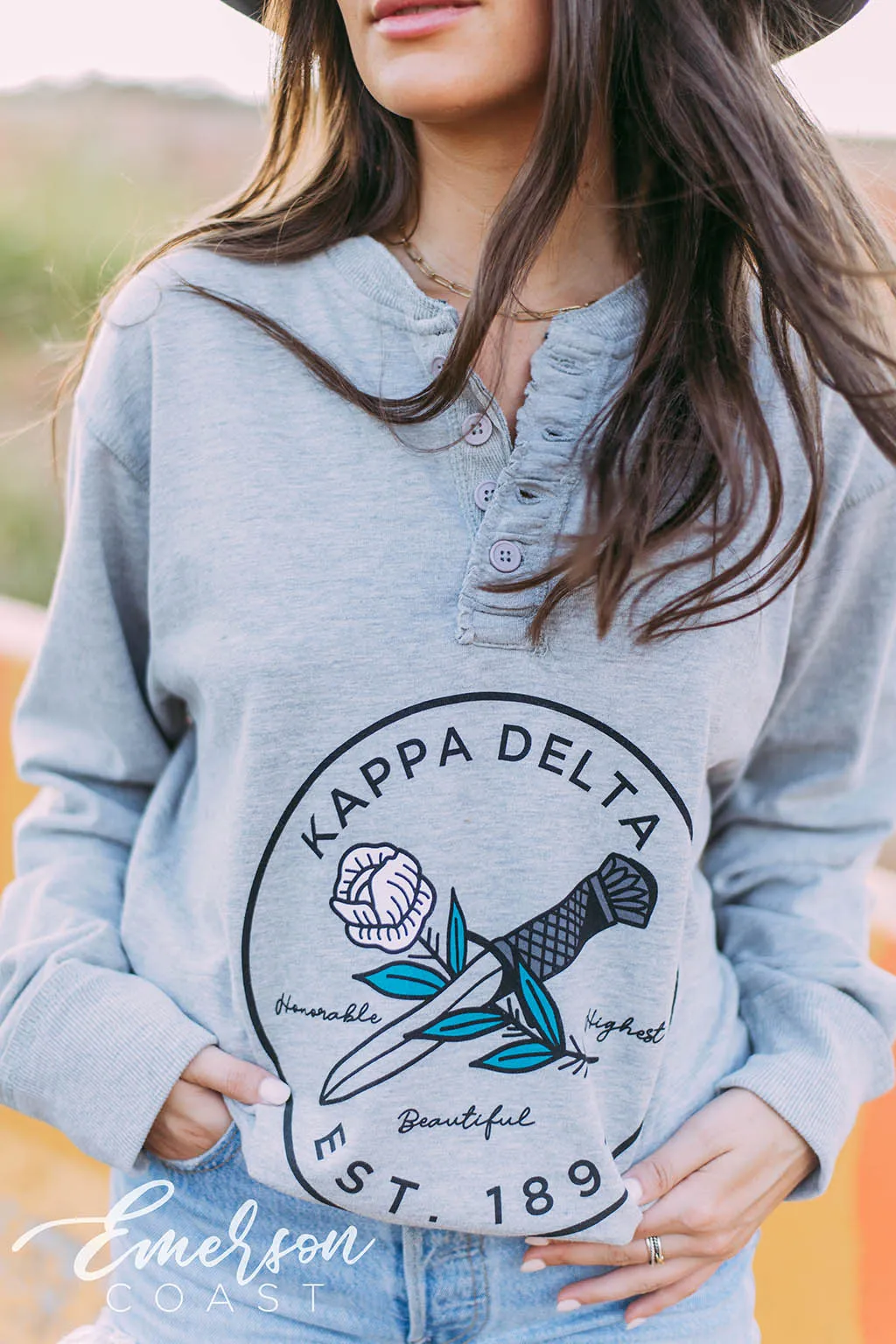 Kappa Delta Thermal Long Sleeve Henley