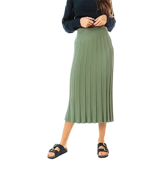 Kelly Wide Rib Skirt Misty Frost