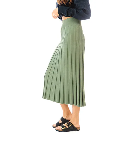 Kelly Wide Rib Skirt Misty Frost