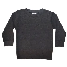 Kids Thermal Long Sleeve Solid Shirt - Distressed Black