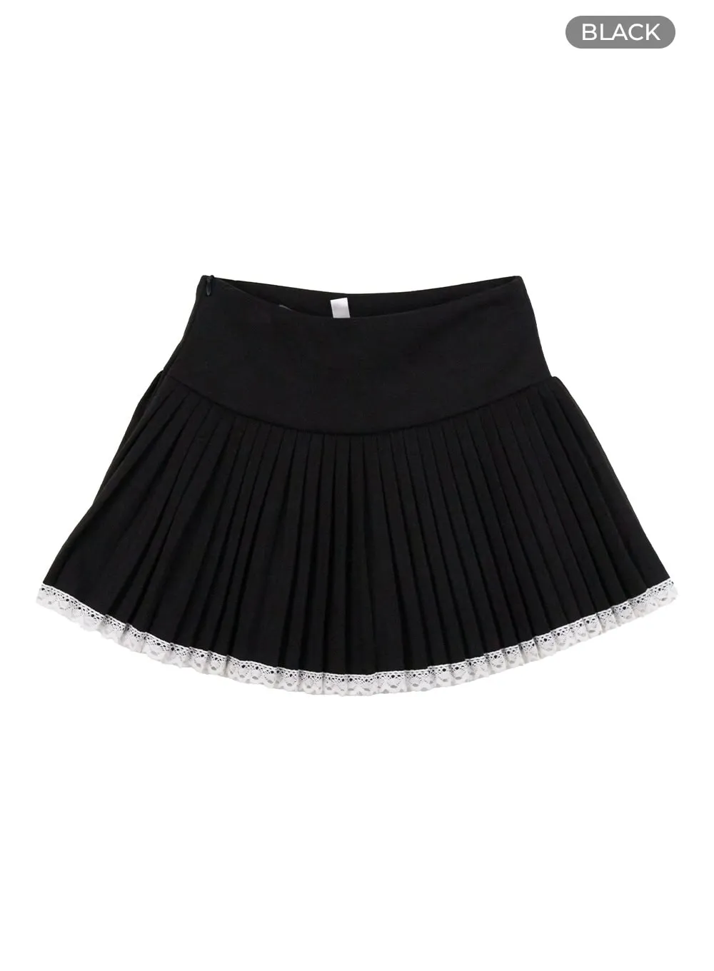 Lace Pleated Mini Skirt OO421