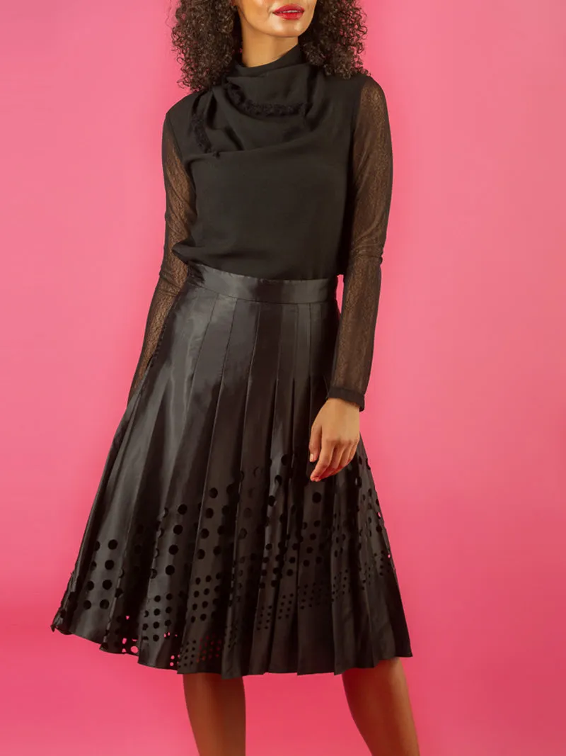 Laser Cut Pleated Skirt