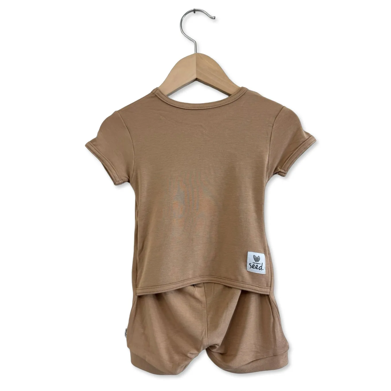 Latte Mini Ribbed Shorty Romper