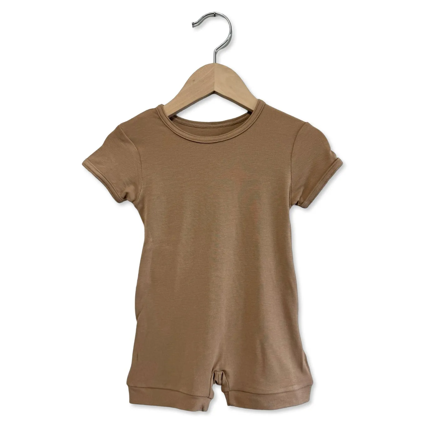 Latte Mini Ribbed Shorty Romper