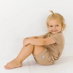 Latte Mini Ribbed Shorty Romper