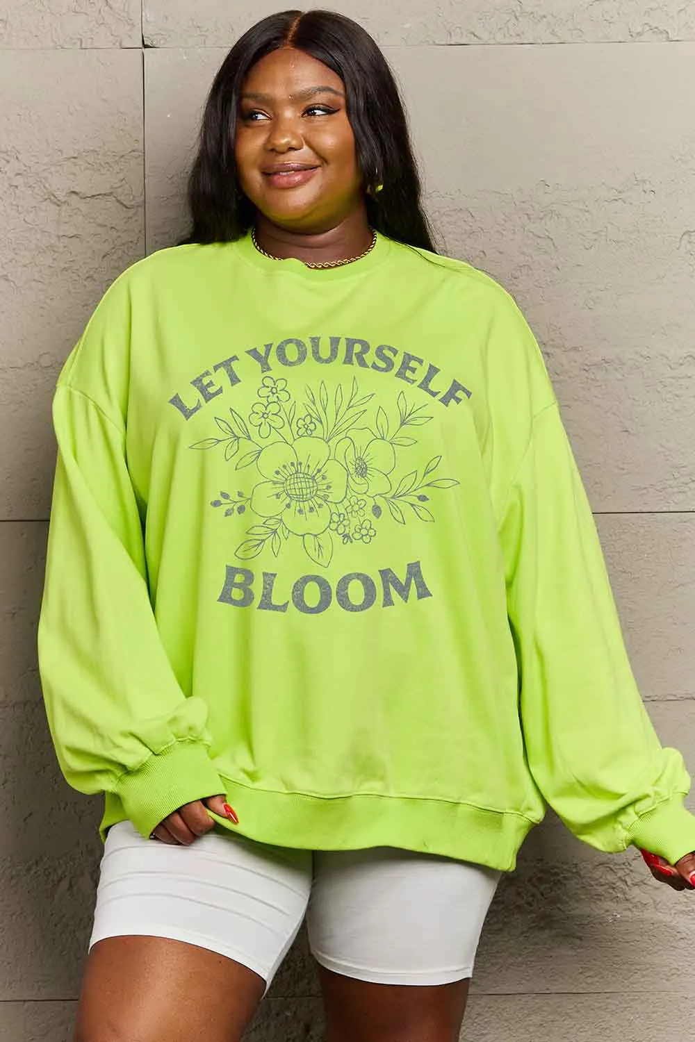 LET YOURSELF BLOOM Graphic Sweatshirt