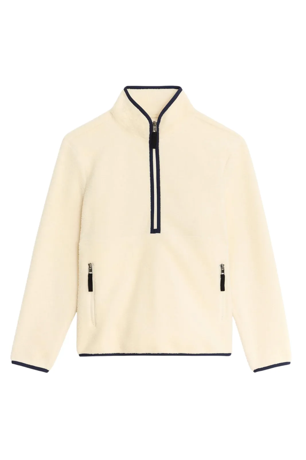 Libby Sherpa Half Zip, Cream/Indigo