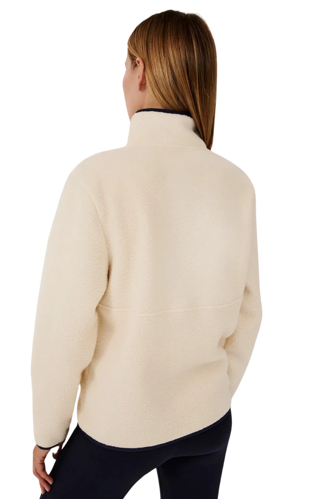 Libby Sherpa Half Zip, Cream/Indigo